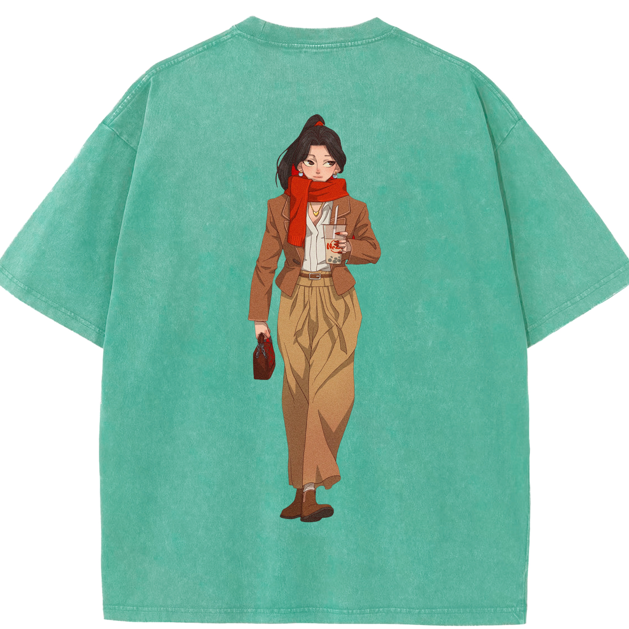 （画像用） Ne Zha 2 ナタ 魔童の大暴れ 綿100% ヴィンテージ風 半袖Tシャツ（背面プリント）